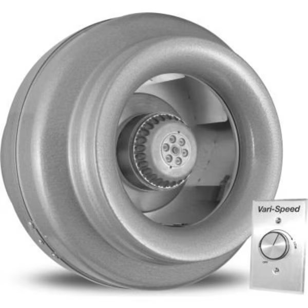 Vortex Powerfan 10'' In-Line Duct Fan VTX1000-A - 791 CFM with Vari-Speed Speed Control Kit, Atmosphere, Mfr#: vtx1000-A